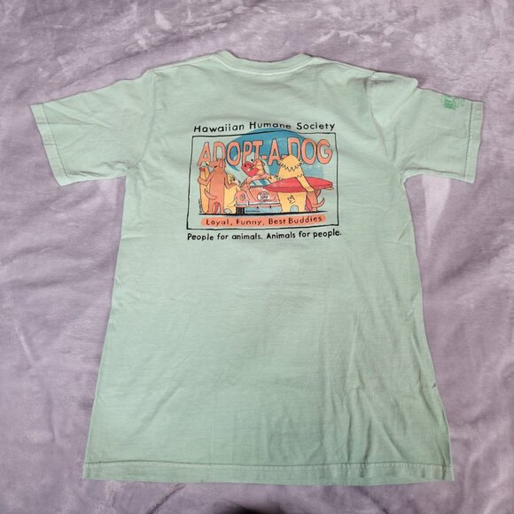 Crazy Shirts Hawaii Humane Society T Shirt Mens Small Animals Lime Dyed Green - Picture 6 of 9